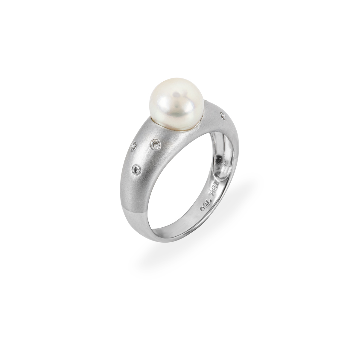 White Gold Cultured Pearl & Diamond Dress Ring